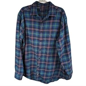 Chemieux Blue Label Plaid Flannel Long Sleeve Woven Shirt Sz L